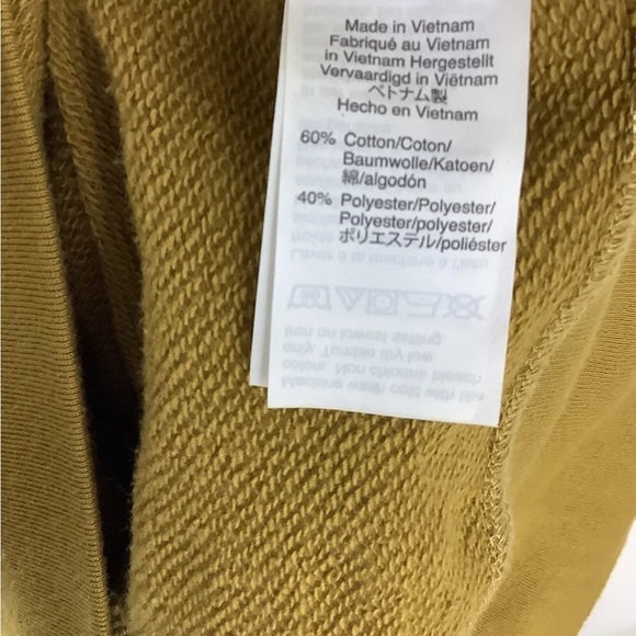 Madewell Sz S Banded Sweatshirt In Polka Dot Print Gold Cotton Polyester - Picture 7 of 7